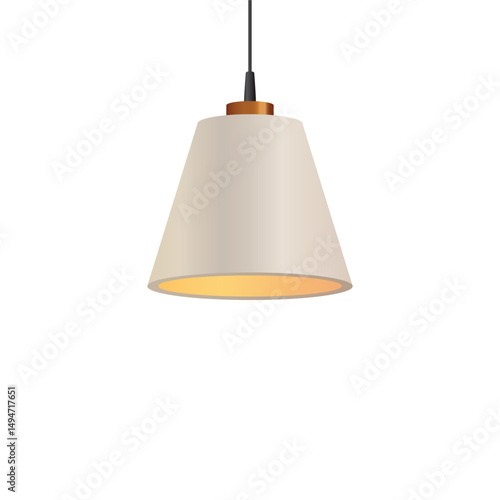 Ceiling lamp with white lampshades, interior hanging lamp.