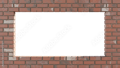 Wallpaper Mural Weathered Red Brick Frame on White Background Torontodigital.ca
