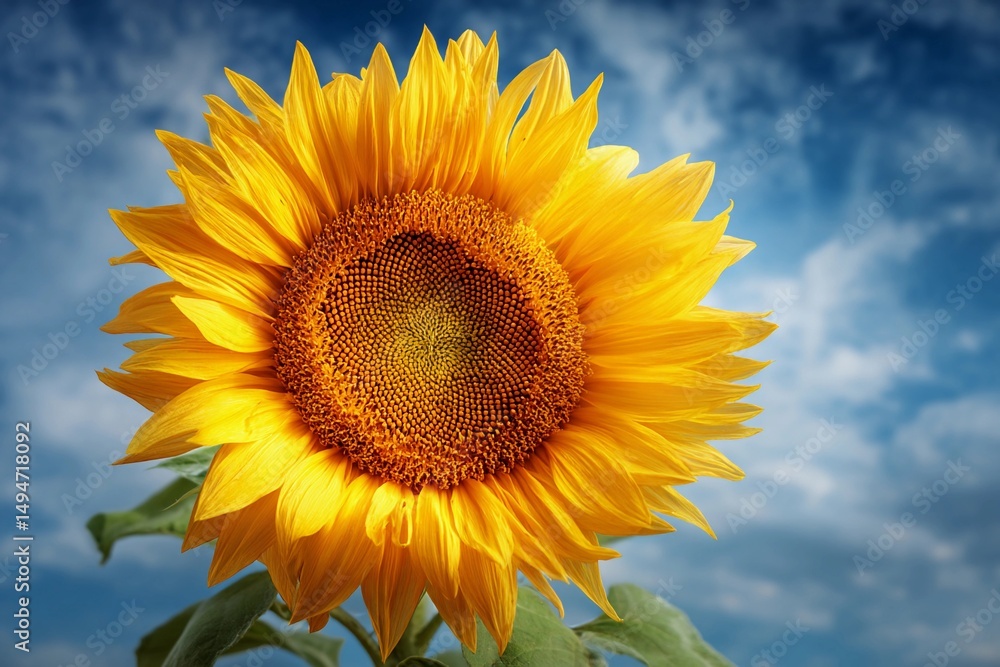 Vibrant Sunflower Blooms Under a Clear Blue Sky Showcasing Nature's Beauty Generative AI Vibrant Sunflower Blooms Under a Clear Blue Sky Showcasing Nature's Beauty Generative AI