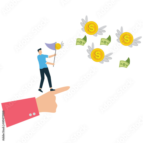 Chasing Wealth Ambition and Greed Concept