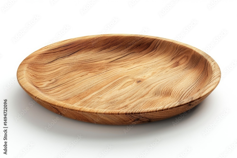 flawless image of Wooden plate set on a plain white background flawless image of Wooden plate set on a plain white background
