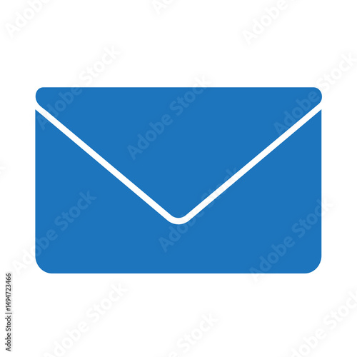 blue mail icon on white