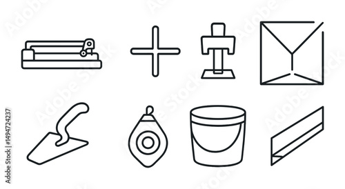 Construction and tools line icons set – linear, outline, building and repair symbols