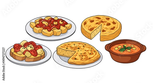 Tapas Cuisine Illustration