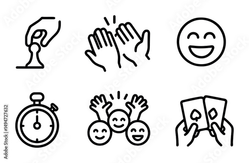 Hand gesture icons set – outline, linear, expressive symbol collection