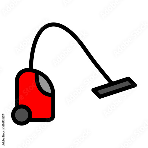 Vaccum Clearner Vector Filled Icon Design