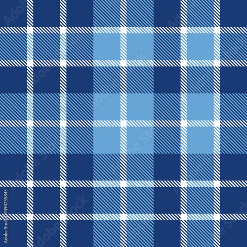 Classic Blue and White Tartan plaid pattern background for textile design .Perfect for textile or print design. vector illustration.