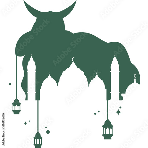 Eid Al-Adha Sacrificial Animals Silhouette Collection