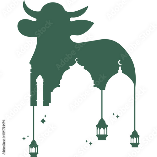 Eid Al-Adha Sacrificial Animals Silhouette Collection