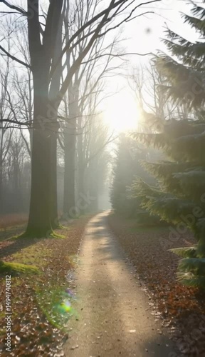 Path to Enlightenment: A serene path weaves its way through a sun-drenched forest. Capturing the quiet beauty of a journey through nature, this image evokes a sense of peace and introspection.