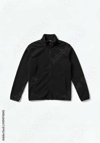 High-quality black fleece jacket, perfect for promotional use.