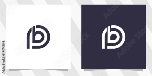 letter bp pb logo design vector