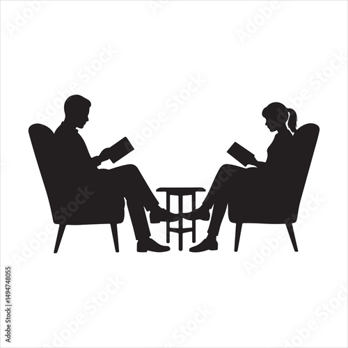 Father teaching child silhouette vector illustration