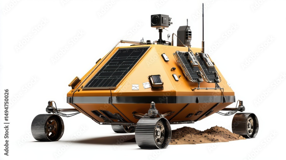 Fototapeta premium A Mars landing module equipped with terrain analysis gear designed for extraterrestrial exploration