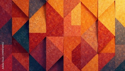 Wallpaper Mural Abstract geometric shapes in warm tones create a sophisticated interior design repeat pattern , seamless, retro, palette Torontodigital.ca