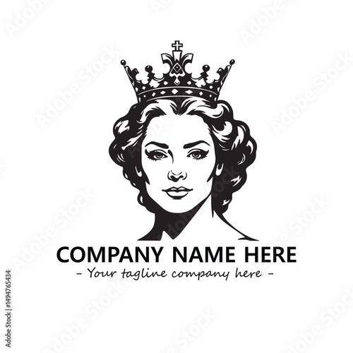 Head of queen logo company design vector illustration