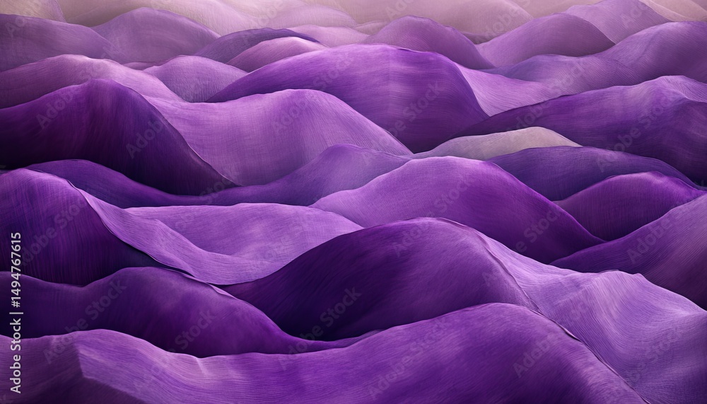 Obraz premium Flowing Purple Harmony Vivid 3D Illustration of Layered Paper Folds in Rich Purple and Violet Tones