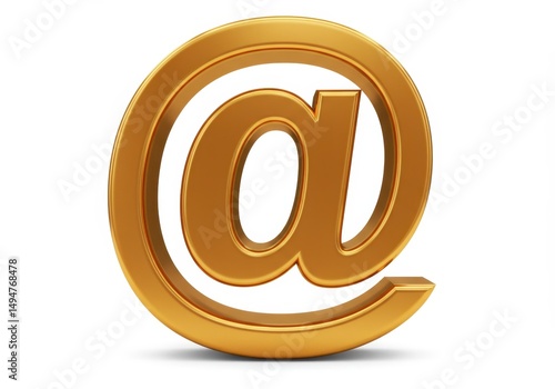 Wallpaper Mural 3D Illustration of Golden at sign isolated on white background for email address use Torontodigital.ca