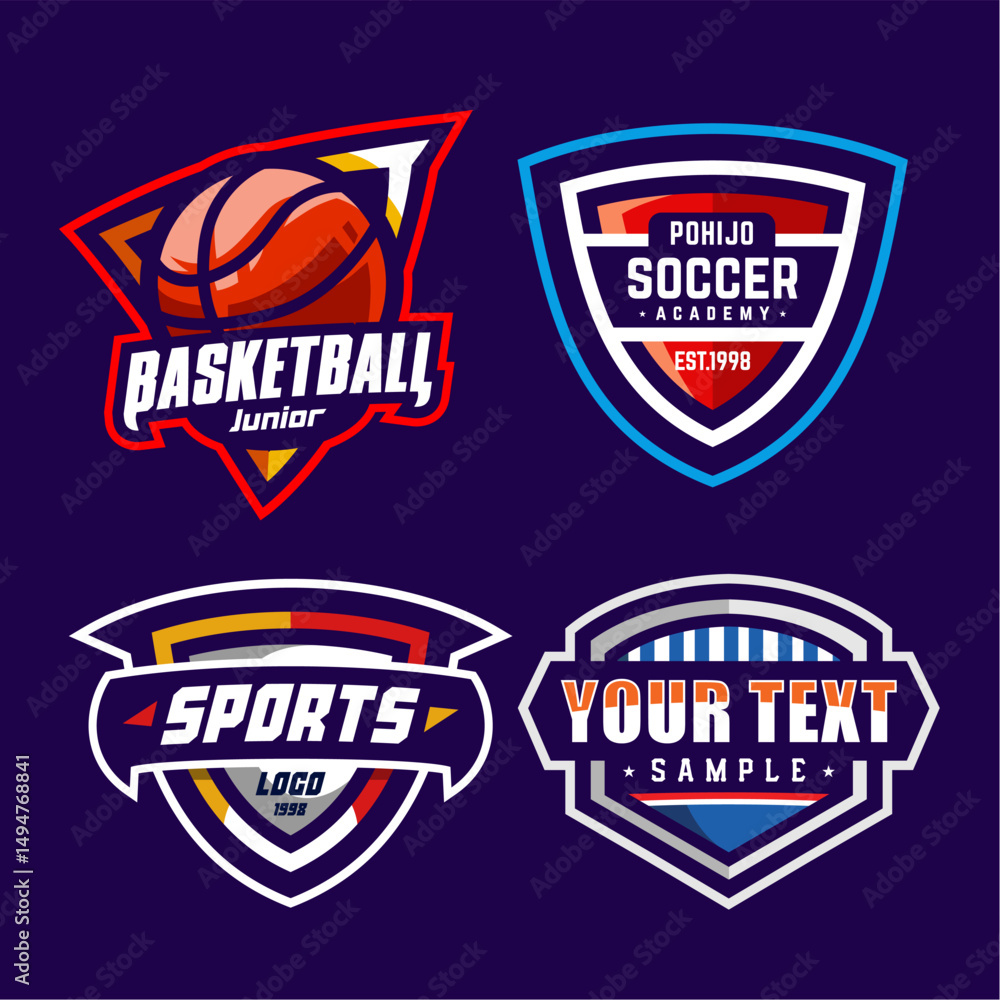 Naklejka premium Set sports logo vector template.eps