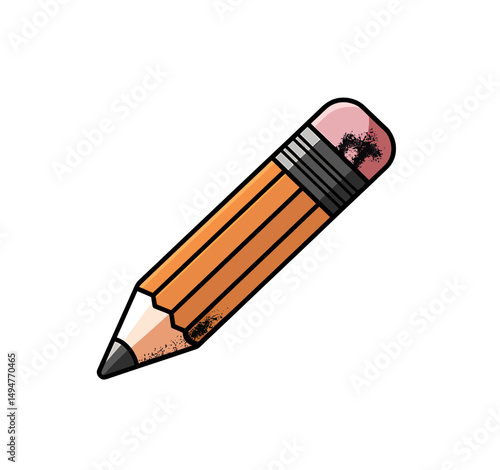 Pencil vector illustration isolated on white.