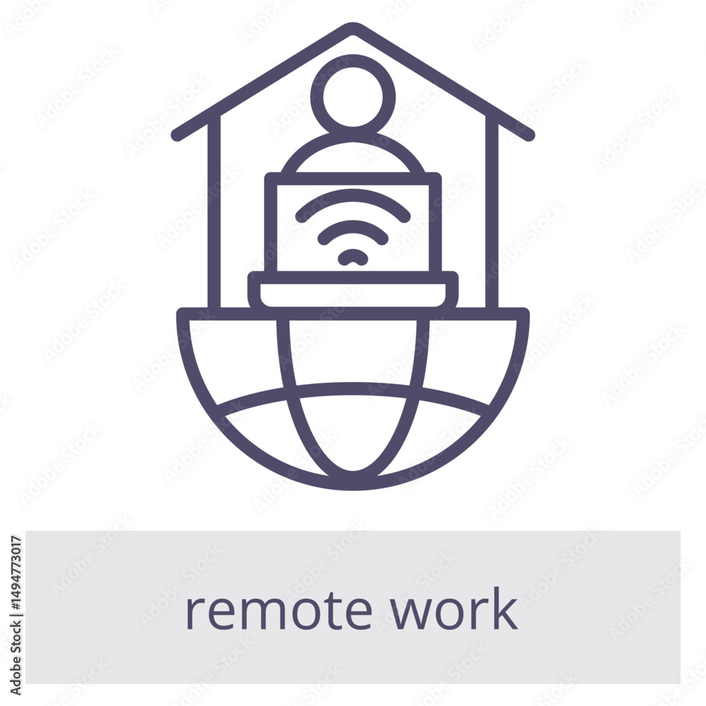 Remote Work Element For Design Graphic Remote Work Element For Design Graphic