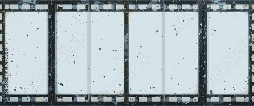 Vintage Film Strip with Dust and Scratches on White Background for Retro Photography and Cinematic Projects