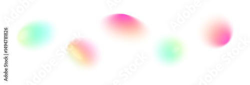 Soft gradient background with abstract blur effect, blue and green color transition, grainy watercolor texture, fluid neon mesh design. Flat vector illustration isolated on white background.