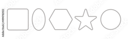 Braided rope shape with anchor knot for nautical decorations. Flat vector illustration isolated on white background.