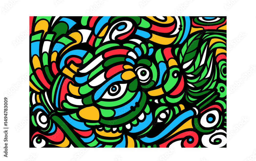 Colorful Abstract Background doodle art template Colorful Abstract Background doodle art template