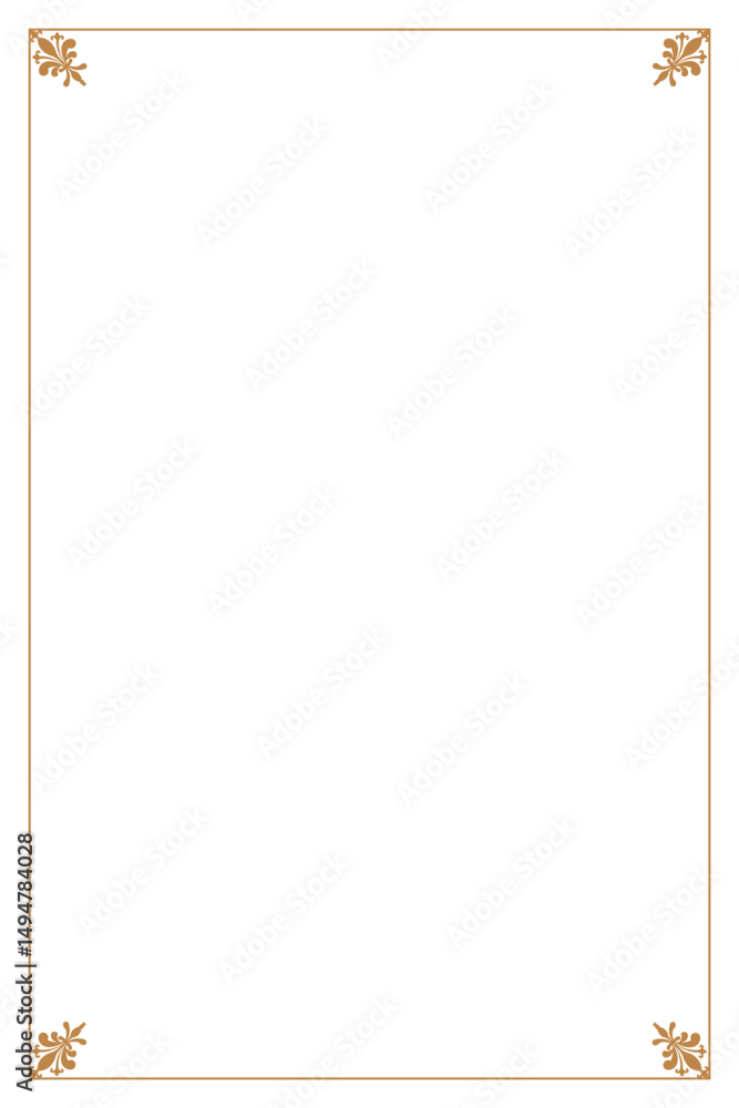 Obraz premium Elements of potrait vintage frames. Border gold on white classic calligraphy swirls, floral motifs. Design print for greeting cards, wedding invitations, restaurant menu, royal certificates. Set 192