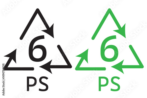 Plastic recycling code icon set. plastic recycling code 01-07 icon set. plastic recycling code symbol icon PETE, HDPE, PVC, LDPE, PP, PS, OTHER. Plastic, recycle, symbol, icons EPS 10