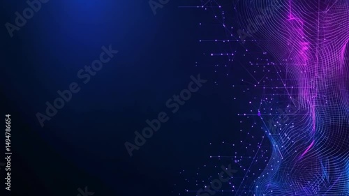 Abstract digital art featuring a network of interconnected lines and dots creating a dynamic and futuristic design
