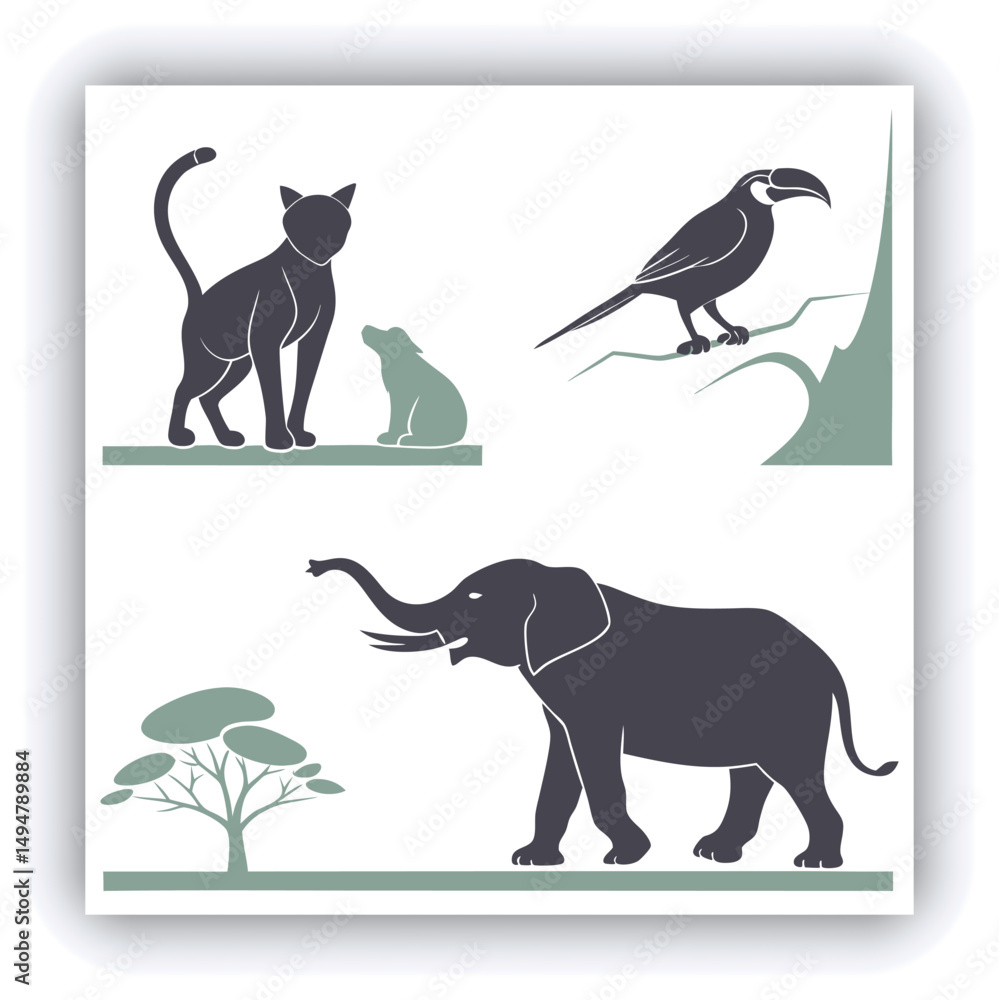 Fototapeta premium Banner with paper cut rabbit ears, eggs and spring grass, blue sky background, papercut craft art. Place for text. Happy Easter day sale concept, bunny field, flower camomile. Cartoon cute poster