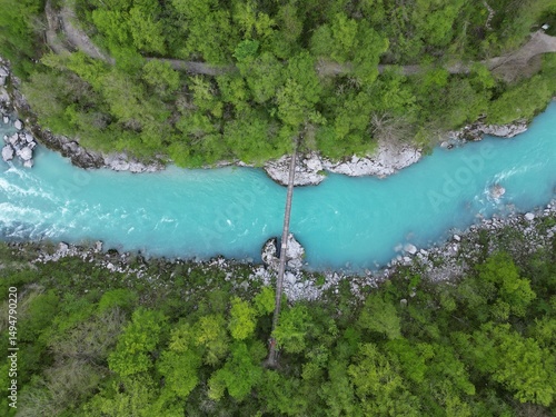 Photos Soca Valley drone view in Slovenia with amazing water color