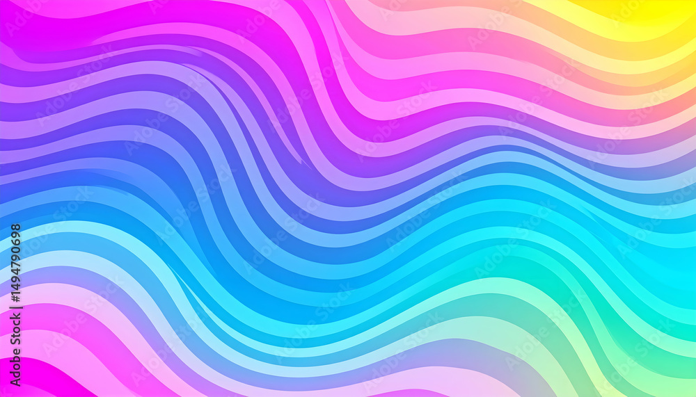 Obraz premium Abstract Colorful Wavy Background with Vibrant Gradient Lines