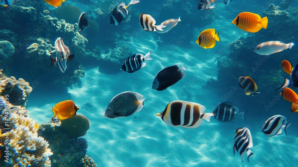 Fototapeta premium coral reef in the blue sea