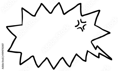 怒っているシンプルな手書きふきだし ベクター