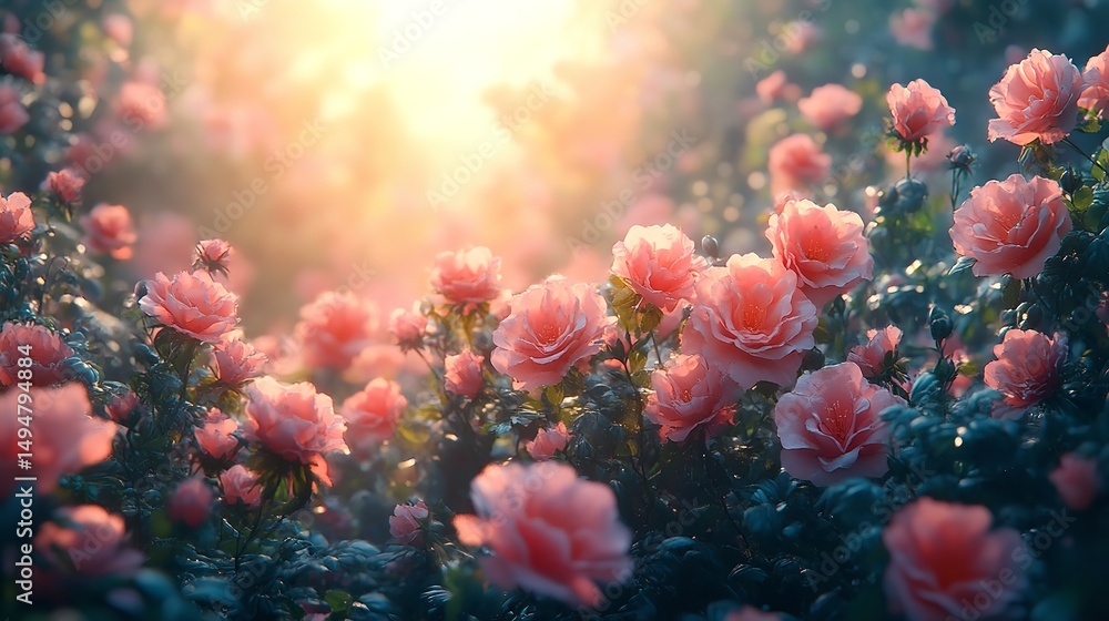 A gentle blend of watercolor flowers in soft hues evening A gentle blend of watercolor flowers in soft hues evening
