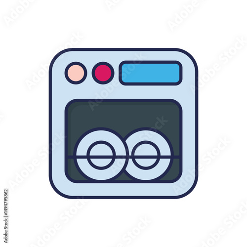 Dish Washer Vector icon