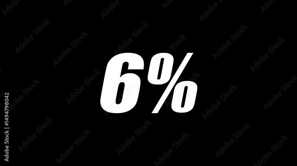 12 percent number motion on white background 4k video 12 percent number motion on white background 4k video