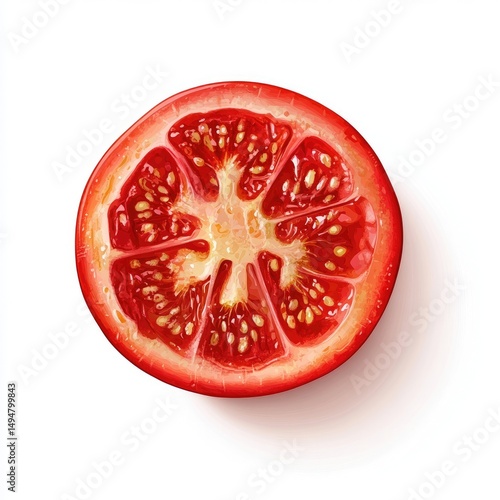 Wallpaper Mural Fresh tomato slice, vibrant red Torontodigital.ca