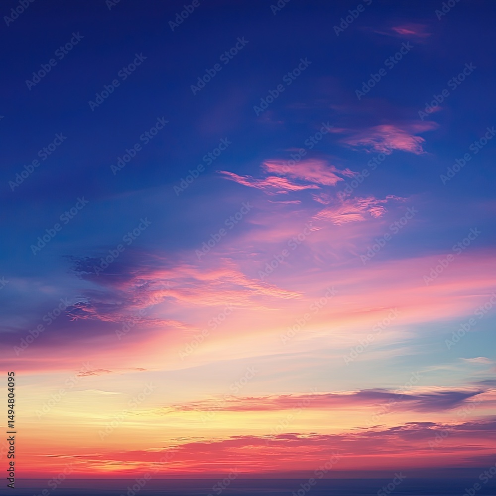 Obraz premium Vibrant sunset sky with clouds