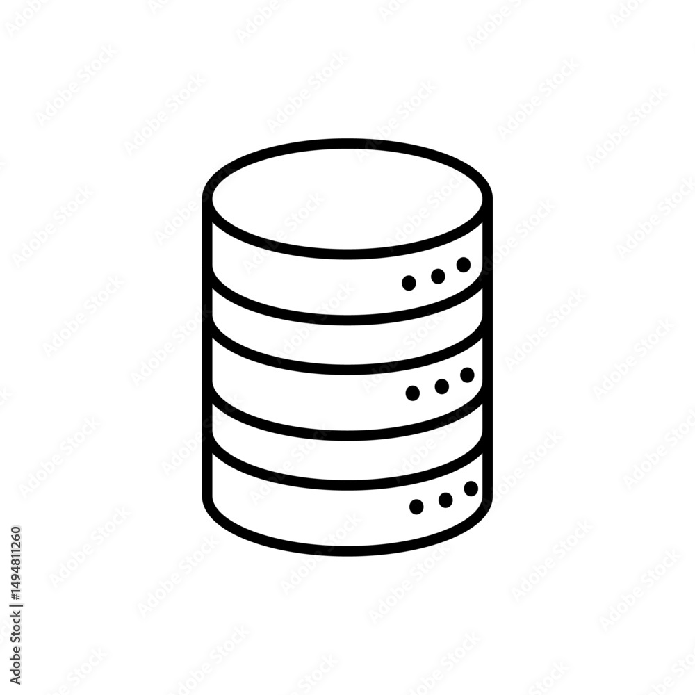 Data Icon, Database, data storage, server symbol. Vector illustration. Data Icon, Database, data storage, server symbol. Vector illustration.