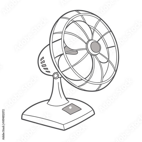 Fan or table fan vector on white background. Adobe Illustrator Artwork