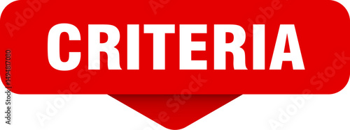 criteria sticker. criteria sign on transparent background