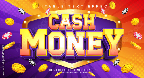 cash money vector text effect with modern style design