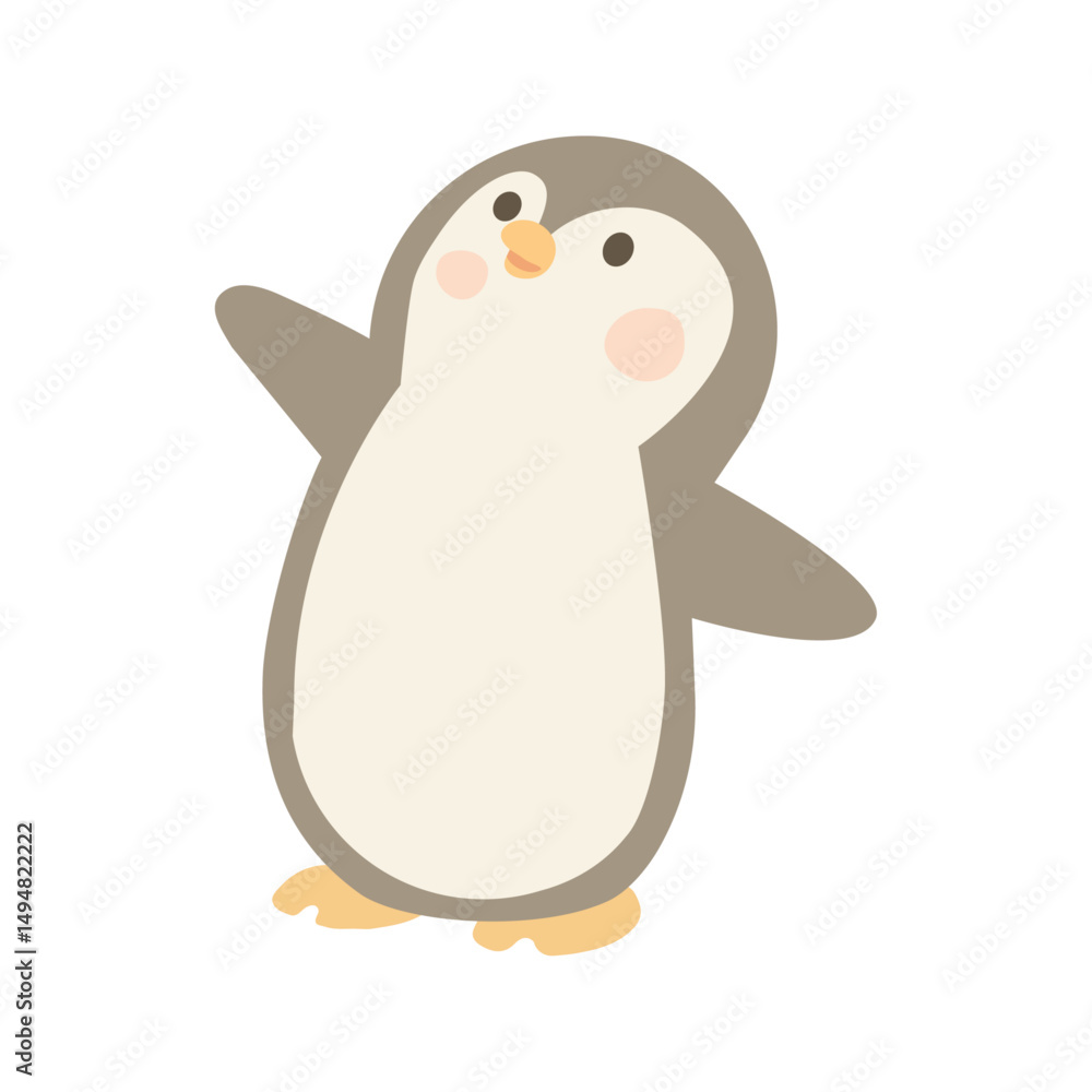 cute penguin spreading its arms cute penguin spreading its arms