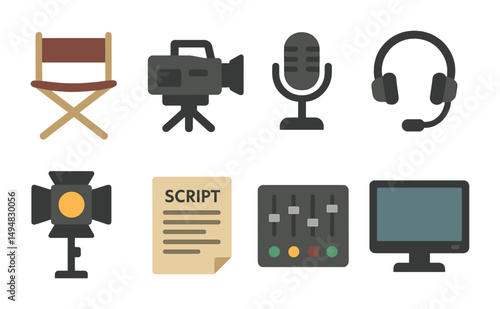 Golf and recreation icons set in flat style – leisure, sports, outdoor symbols