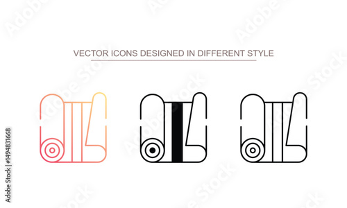 Yoga Mat icon design with white background stock illustration