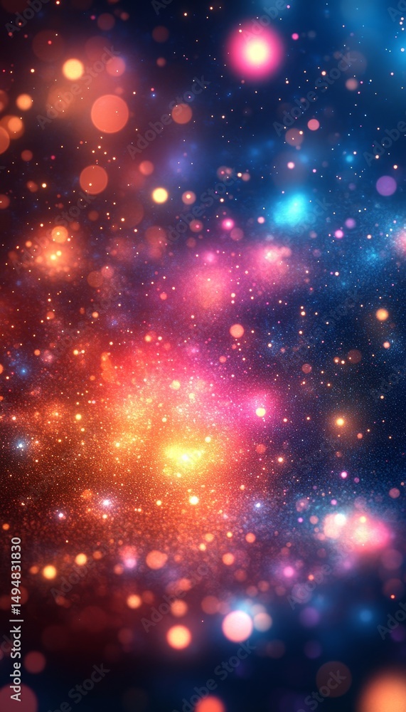 Fototapeta premium Abstract vibrant glowing particles background